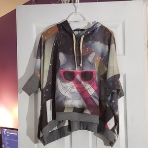 Kawaii cat laser beams space Japanese hoodie